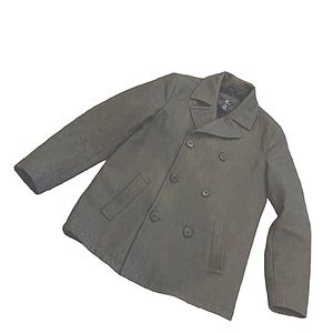 Vineyard Vines Men's Wool Pea Coat Size M Gray Double Breasted Jacket
